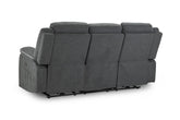 Harald Electric Grey Fabric 3 seater Recliner Sofa